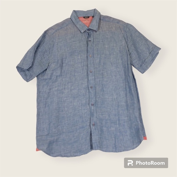 Bohio Other - Bohio Men’s 100% Blue linen button up Size large